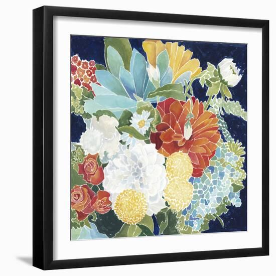 Midnight Florals III-Megan Meagher-Framed Art Print