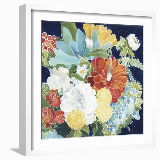 Midnight Florals III-Megan Meagher-Framed Art Print