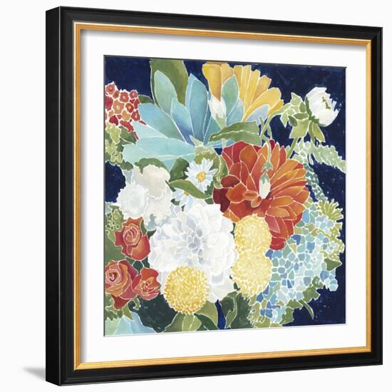 Midnight Florals III-Megan Meagher-Framed Art Print