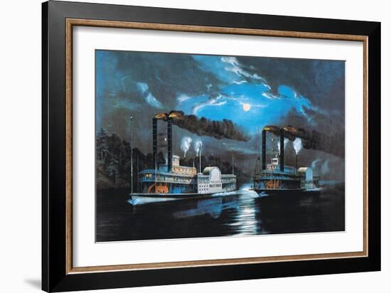 Midnight Race-Currier & Ives-Framed Art Print