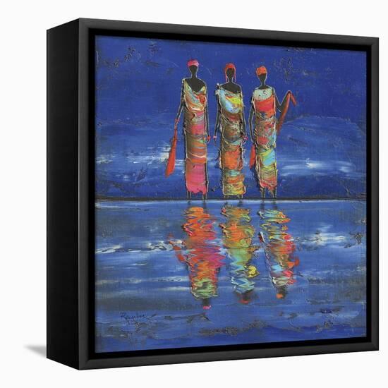 Midnight River 1-Michel Rauscher-Framed Stretched Canvas