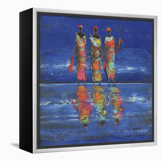 Midnight River 1-Michel Rauscher-Framed Stretched Canvas