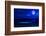 Midnight Sea Landscape with a Full Moon and Waves Breaking on the Beach-Kamira-Framed Photographic Print