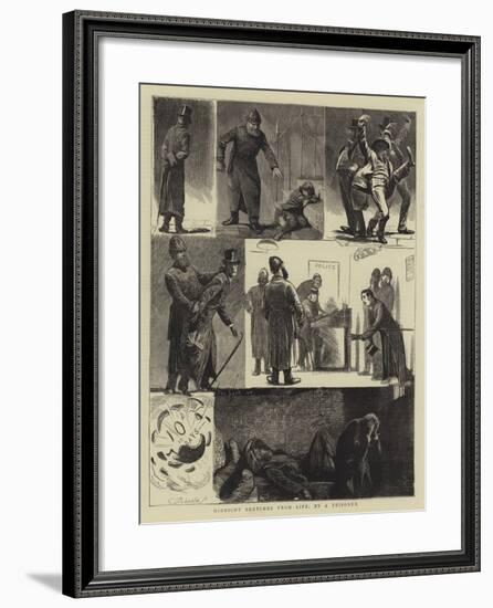 Midnight Sketches from Life, by a Prisoner-null-Framed Giclee Print
