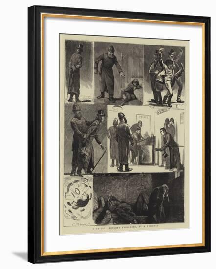 Midnight Sketches from Life, by a Prisoner-null-Framed Giclee Print