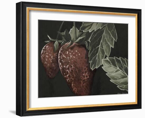 Midnight Strawberries-Megan Meagher-Framed Art Print