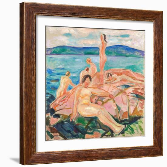 Midsummer, 1915 (Oil on Canvas)-Edvard Munch-Framed Giclee Print