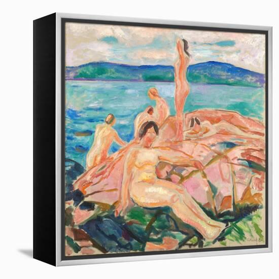 Midsummer, 1915 (Oil on Canvas)-Edvard Munch-Framed Premier Image Canvas