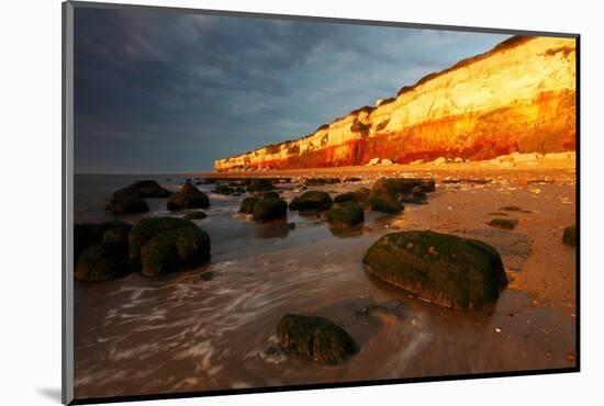 Midsummer evening sunlight on cliffs at Hunstanton, Norfolk-Geraint Tellem-Mounted Photographic Print