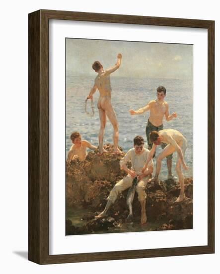 Midsummer Morning, 1908 (Oil on Canvas)-Henry Scott Tuke-Framed Giclee Print