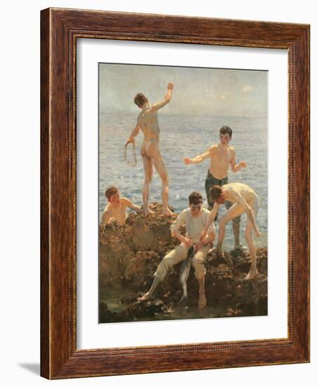 Midsummer Morning, 1908 (Oil on Canvas)-Henry Scott Tuke-Framed Giclee Print