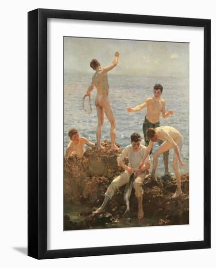 Midsummer Morning, 1908 (Oil on Canvas)-Henry Scott Tuke-Framed Giclee Print