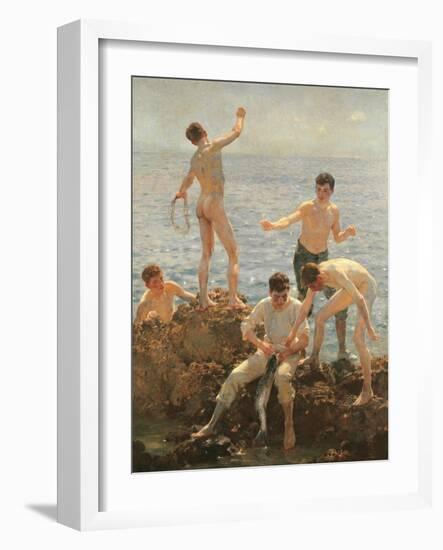 Midsummer Morning, 1908 (Oil on Canvas)-Henry Scott Tuke-Framed Giclee Print
