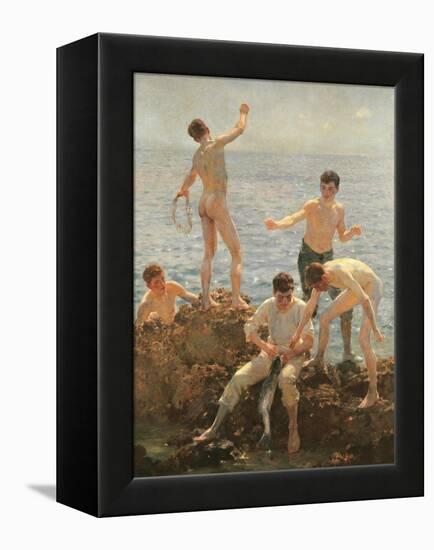 Midsummer Morning, 1908 (Oil on Canvas)-Henry Scott Tuke-Framed Premier Image Canvas