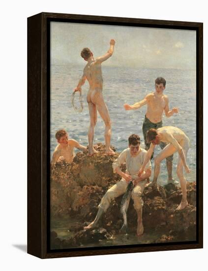 Midsummer Morning, 1908 (Oil on Canvas)-Henry Scott Tuke-Framed Premier Image Canvas