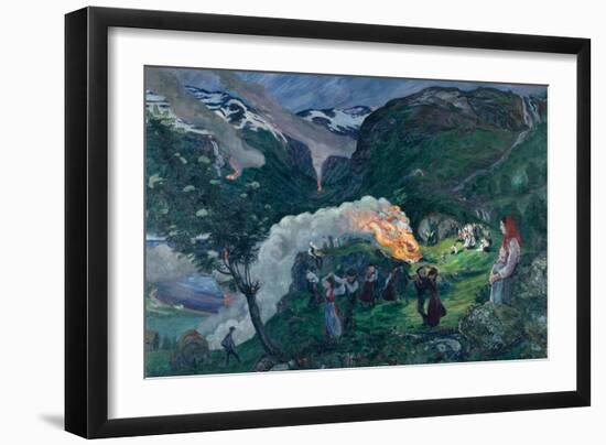 Midsummer night, Midsummer fire, 1910-Nikolai Astrup-Framed Giclee Print