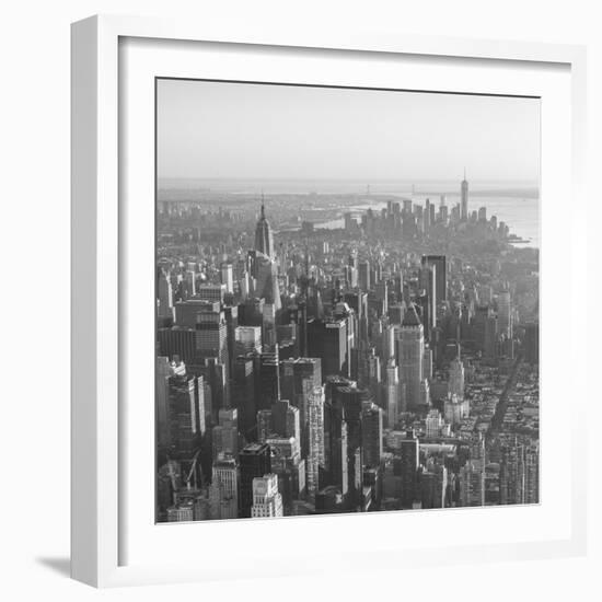 Midtown Manhattan and Lower Manhattan Behind, New York City, New York, USA-Jon Arnold-Framed Photographic Print