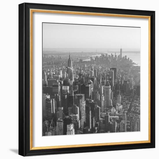 Midtown Manhattan and Lower Manhattan Behind, New York City, New York, USA-Jon Arnold-Framed Photographic Print