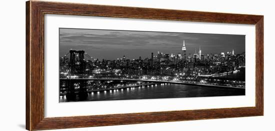 Midtown Manhattan and Williamsburg Bridge-Richard Berenholtz-Framed Art Print