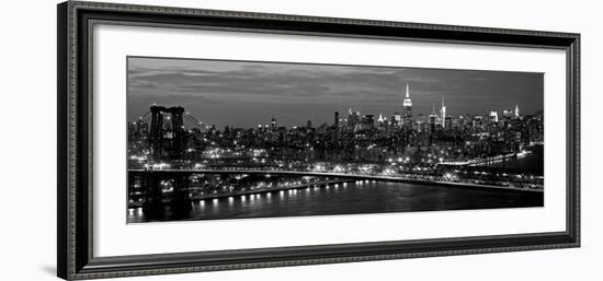 Midtown Manhattan and Williamsburg Bridge-Richard Berenholtz-Framed Art Print