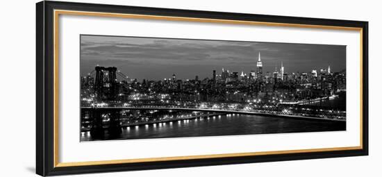 Midtown Manhattan and Williamsburg Bridge-Richard Berenholtz-Framed Art Print