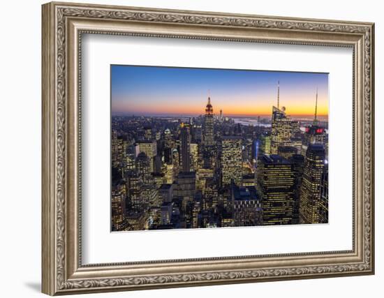 Midtown Manhattan Skyline at Dusk, New York, USA-Stefano Politi Markovina-Framed Photographic Print