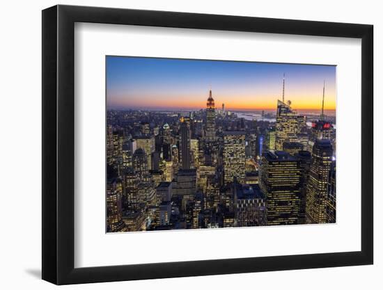 Midtown Manhattan Skyline at Dusk, New York, USA-Stefano Politi Markovina-Framed Photographic Print