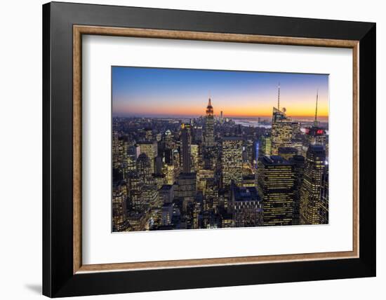 Midtown Manhattan Skyline at Dusk, New York, USA-Stefano Politi Markovina-Framed Photographic Print