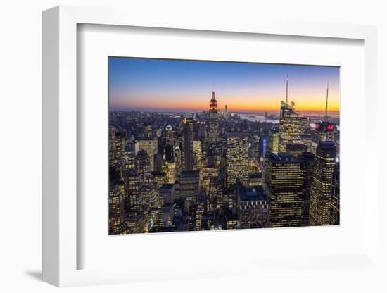 Midtown Manhattan Skyline at Dusk, New York, USA-Stefano Politi Markovina-Framed Photographic Print