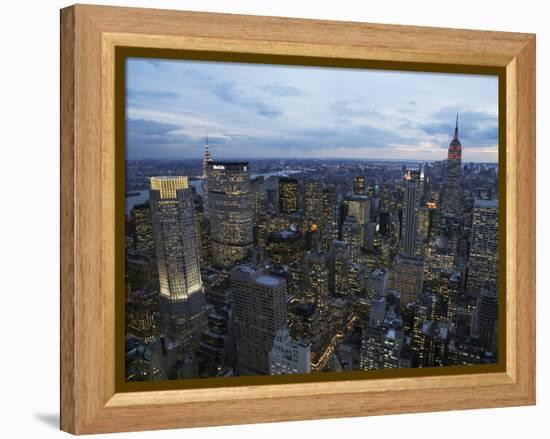 Midtown Manhattan Sparkles at Dusk-David Jay Zimmerman-Framed Premier Image Canvas