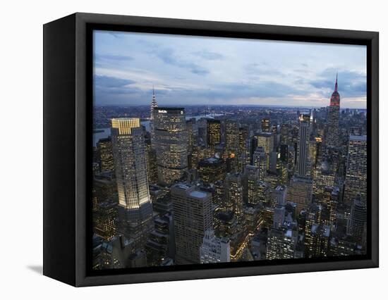 Midtown Manhattan Sparkles at Dusk-David Jay Zimmerman-Framed Premier Image Canvas