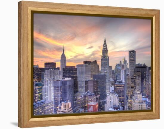 Midtown Skyline with Chrysler Building and Empire State Building, Manhattan, New York City, USA-Jon Arnold-Framed Premier Image Canvas