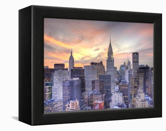 Midtown Skyline with Chrysler Building and Empire State Building, Manhattan, New York City, USA-Jon Arnold-Framed Premier Image Canvas