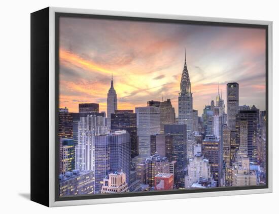 Midtown Skyline with Chrysler Building and Empire State Building, Manhattan, New York City, USA-Jon Arnold-Framed Premier Image Canvas