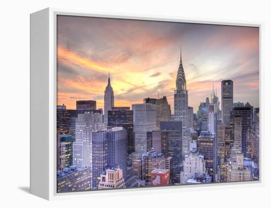 Midtown Skyline with Chrysler Building and Empire State Building, Manhattan, New York City, USA-Jon Arnold-Framed Premier Image Canvas