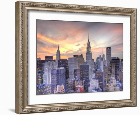 Midtown Skyline with Chrysler Building and Empire State Building, Manhattan, New York City, USA-Jon Arnold-Framed Photographic Print