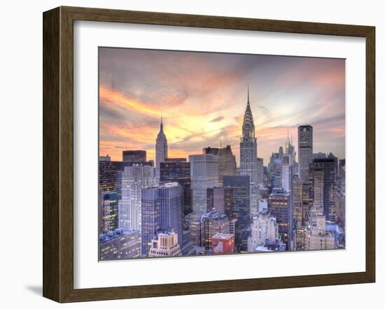 Midtown Skyline with Chrysler Building and Empire State Building, Manhattan, New York City, USA-Jon Arnold-Framed Photographic Print