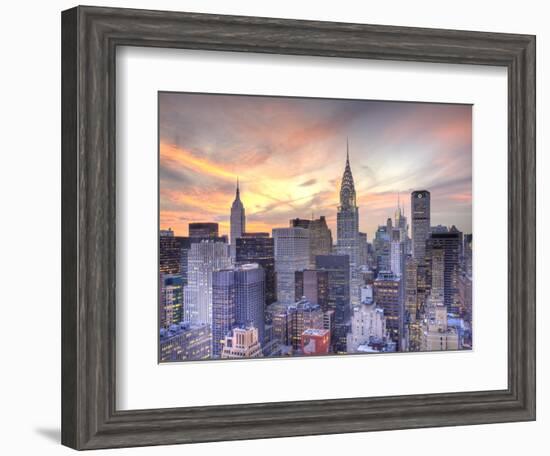 Midtown Skyline with Chrysler Building and Empire State Building, Manhattan, New York City, USA-Jon Arnold-Framed Photographic Print