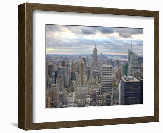 Midtown Skyline with Empire State Building from the Rockefeller Center, Manhattan, New York City, U-Jon Arnold-Framed Photographic Print