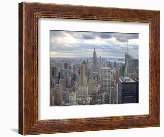 Midtown Skyline with Empire State Building from the Rockefeller Center, Manhattan, New York City, U-Jon Arnold-Framed Photographic Print