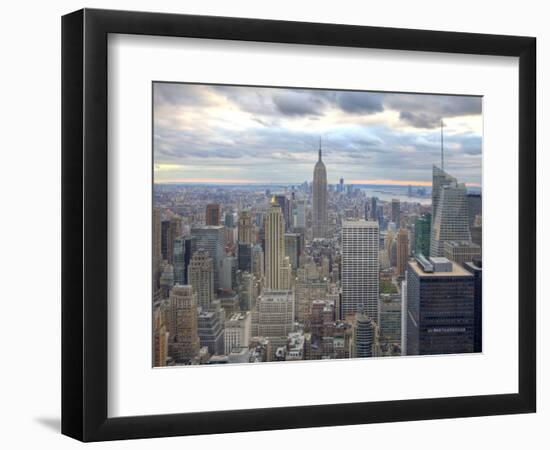 Midtown Skyline with Empire State Building from the Rockefeller Center, Manhattan, New York City, U-Jon Arnold-Framed Photographic Print