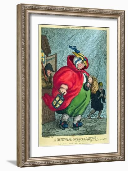 Midwife Going to a Labour, 1811-Thomas Rowlandson-Framed Giclee Print