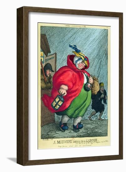 Midwife Going to a Labour, 1811-Thomas Rowlandson-Framed Giclee Print