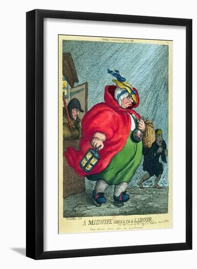 Midwife Going to a Labour, 1811-Thomas Rowlandson-Framed Giclee Print