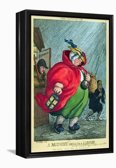 Midwife Going to a Labour, 1811-Thomas Rowlandson-Framed Premier Image Canvas