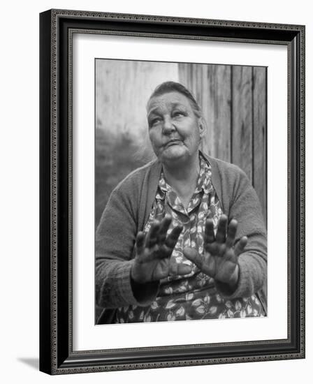 Midwife Mrs. Mahala Couch Talking About How Many Babies She Has Delivered-Eliot Elisofon-Framed Photographic Print