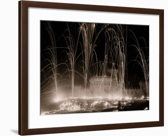 Midwinter Carnival, Storming the Fortress, Upper Saranac Lake, N.Y.-null-Framed Photo