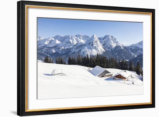 Mieminger Mountain Chain During Winter, Tyrol, Austria-Martin Zwick-Framed Photographic Print