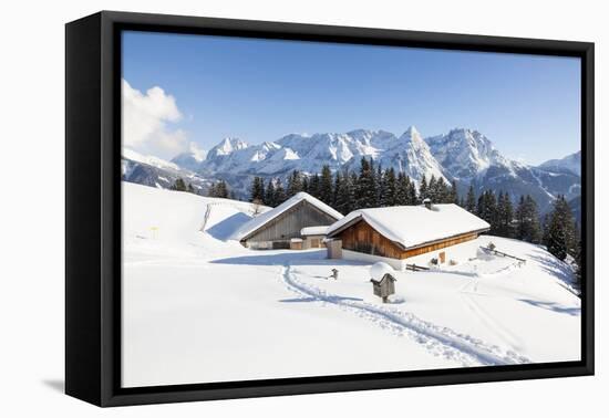 Mieminger Mountain Chain During Winter, Tyrol, Austria-Martin Zwick-Framed Premier Image Canvas