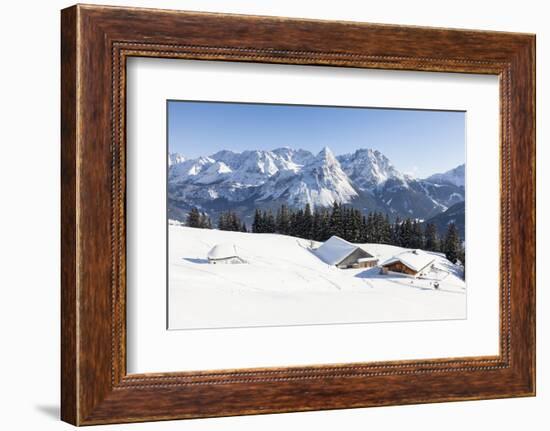 Mieminger Mountain Chain During Winter, Tyrol, Austria-Martin Zwick-Framed Photographic Print